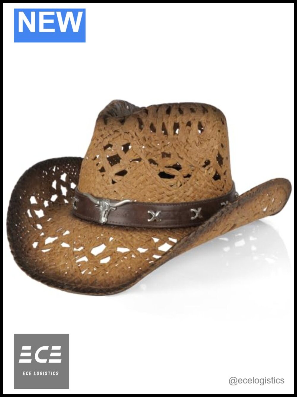 Straw Cowboy Hat Wide Shapeable Brim Western Sun Hat